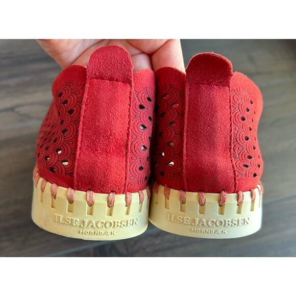 Ilse Jacobsen Norway Tulip Red Women’s 9.5 / 40 Leather Loafers Slip-On Flats - Picture 10 of 10